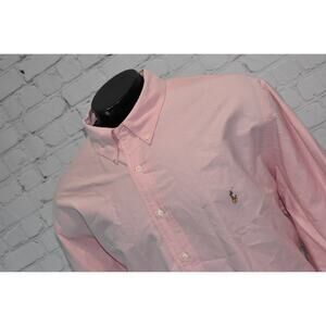 Polo Ralph Lauren Dress Shirt Men 3XB BIG Classic Fit Pink Cotton Long Sleeve